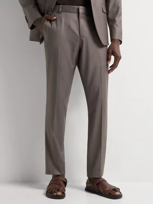 Markham Men's Shiny Taupe Skinny Suit Trousers