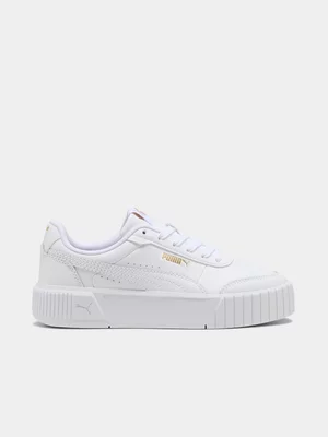 Junior Puma Carina Mia White/Gold Sneaker