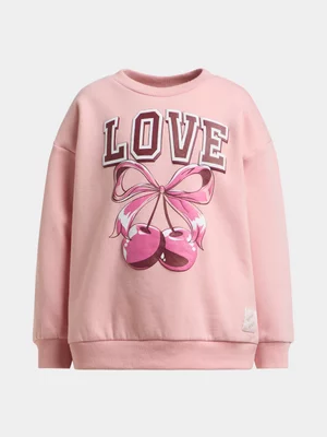 Exact Older Girl's Pink Graphic Print Sweat Top 