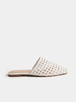 Square Toe Weave Slip On Sandals