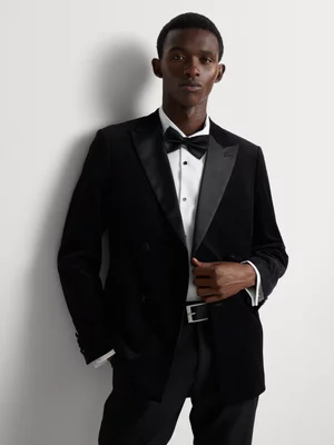 Markham Men's Slim Fit Velvet Black Tuxedo Jacket