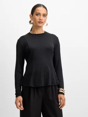 Exact Women's Black Panelled Top 