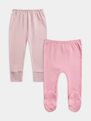 Jet Infant Girls 2 Pack Pink  Leggings