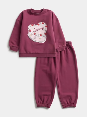 Cotton On Baby Burgundy Riley Sweater & Trackpants Set