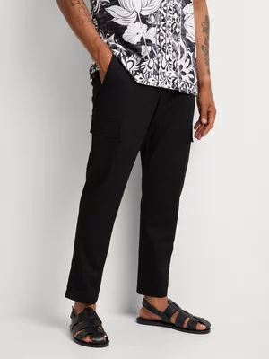 Markham Men's Smart Slim Fit Pocket Black Jogger