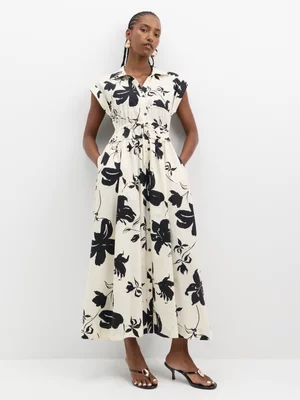 Exact Women's Black & White Floral Dress