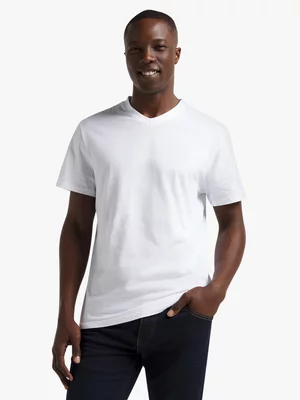 Jet Men's White V-Neck T-Shirt