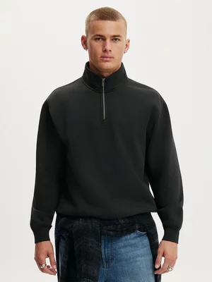 Men's Cotton On Black 1/4 Zip Fleece Sweater