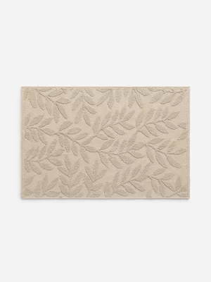 Jet Home Stone Leaf Embossed Cotton Bathmat 60x90cm