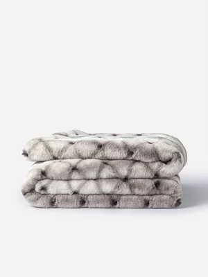 Faux Fur Jacquard Throw 150x200cm Snow Greys