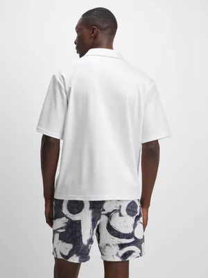 Exact Men's Navy & White Textured Shorts