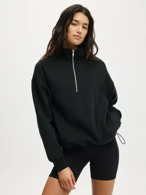 Women's Cotton On Active Black Plush Half Zip Sweatshirt