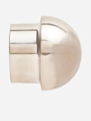 Dome Collar End Brushed Silver 25mm