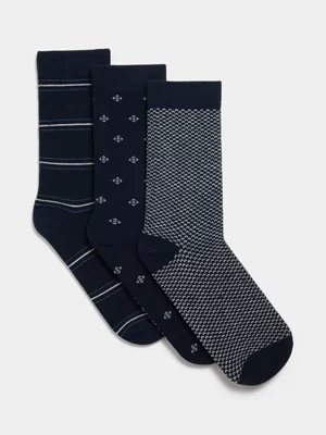 Markham Men's 3 Pack Navy Socks