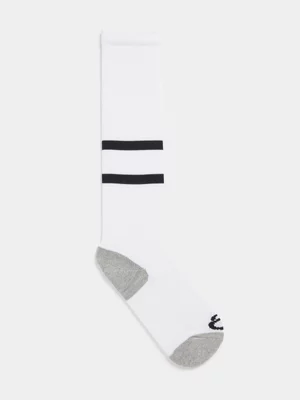 TS Junior Non Slip 12-3 White/Black Soccer Socks