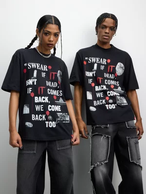 The FIX Unisex Black IT The Loser Graphic Top 