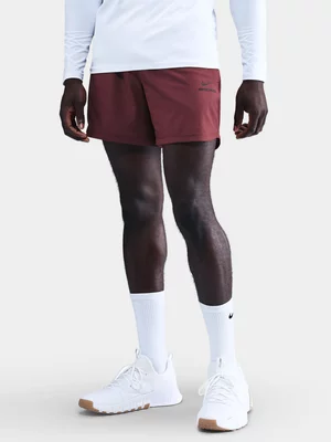 Nike Pro Mens Dri-Fit 6 Inch Dark Red Training Shorts