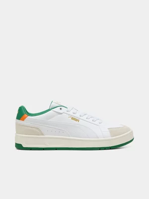 Mens Puma Court Classico Sport White/Green Sneaker