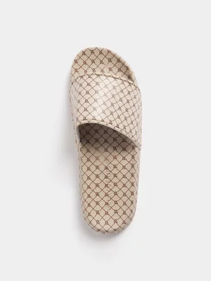 Relay Jeans Men's Over Printed Mono Taupe Slides