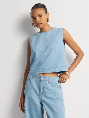 FF Denim Fluid Denim Shell Top