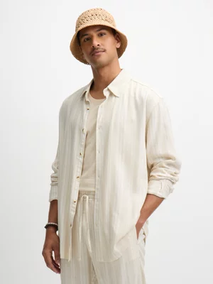 Exact Men's Natural Striped Shirt