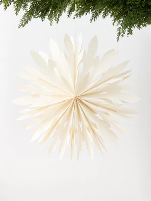 Foldable Paper Snowflake Decoration Cream 50cm