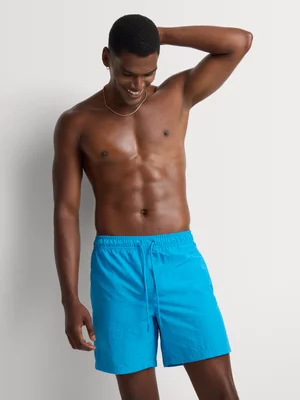 Markham Men's Regular Fit Blue Swim Shorts