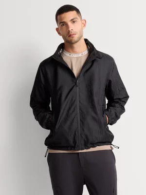 Fabiani Men's Black Monogram Reversible Windbreaker