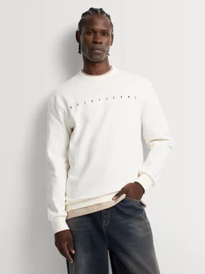 Relay Jeans Men's Basic Scattered Natural Sweater