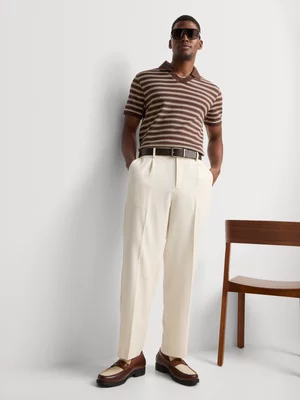 Markham Men's Varriegated Stripe Brown and Ecru Golfer