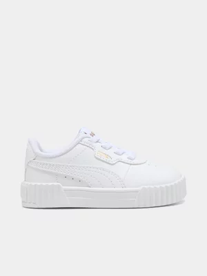 Puma Junior Infant Carina 3.0 White/Gold Sneakers