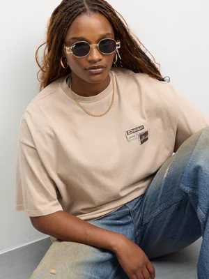 Redbat Classics Women's Oversize Badged Stone T-Shirt