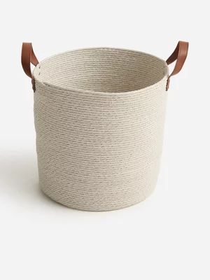 Jet Home Cream Storage Basket With Handle Large
