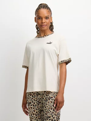 Women's Puma Essential Animal Print Off-White Tee