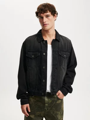 Men's Cotton On Black Denim Trucker Jacket