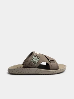 Mens Jeep Wrangler Brown/Black Slides