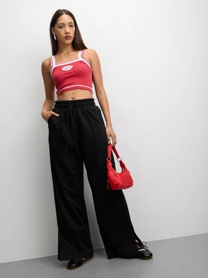 The FIX Women's Black Soft Scuba Wide Leg Pants