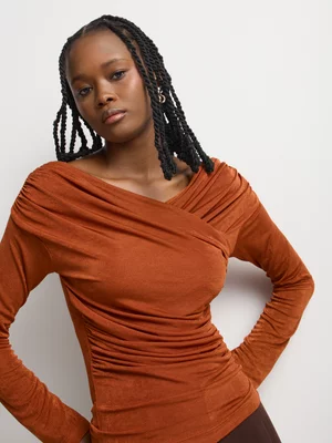 Bijou Knit Drape Fashion Top