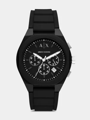 Armani Exchange Black Silicone Chronograph Watch