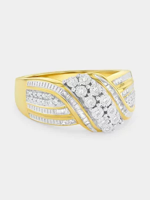 Yellow Gold Diamond Wave Ring 