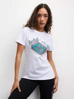 Redbat Women's Core Tennis Graphic White T-Shirt
