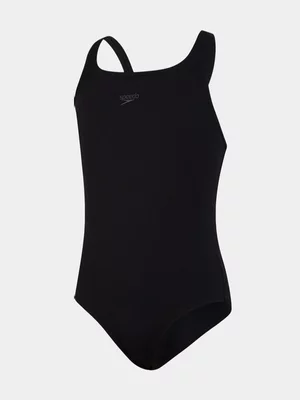 Speedo Girls Essential Endurance Plus Medalist Black Swimsuit