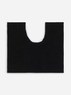 Jet Home Black Micro Chenille Pedestal Bathmat