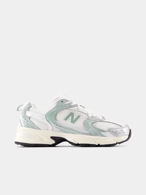 New Balance Women's Green/Silver Metallic 530 Sneaker