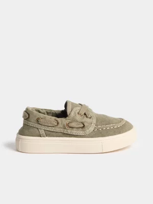 Jet Younger Boys Khaki Espadrille Lace Up 