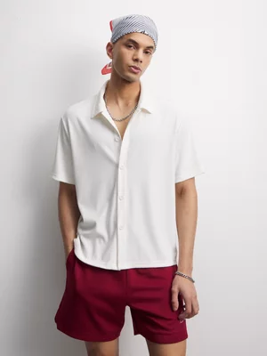 The FIX Men's White Textured Shirt