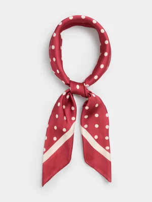 Exact Women's Red Polkadot Satin Scarf