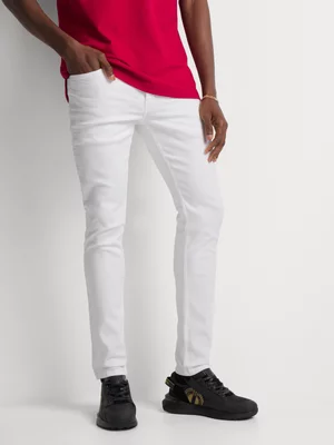 Fabiani Men's White Skinny Denim Jeans