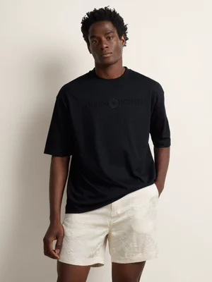 Fabiani Men's Natural Cream Side Buckle Jacquard Shorts