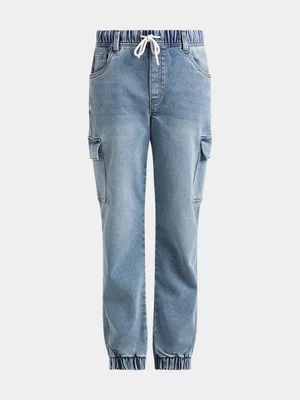 Exact Younger Boy's Mid Wash Utility Jeans